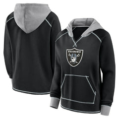 Las Vegas Raiders  Logo Athletic Women's Boom Fleece Pullover V-Neck Hoodie