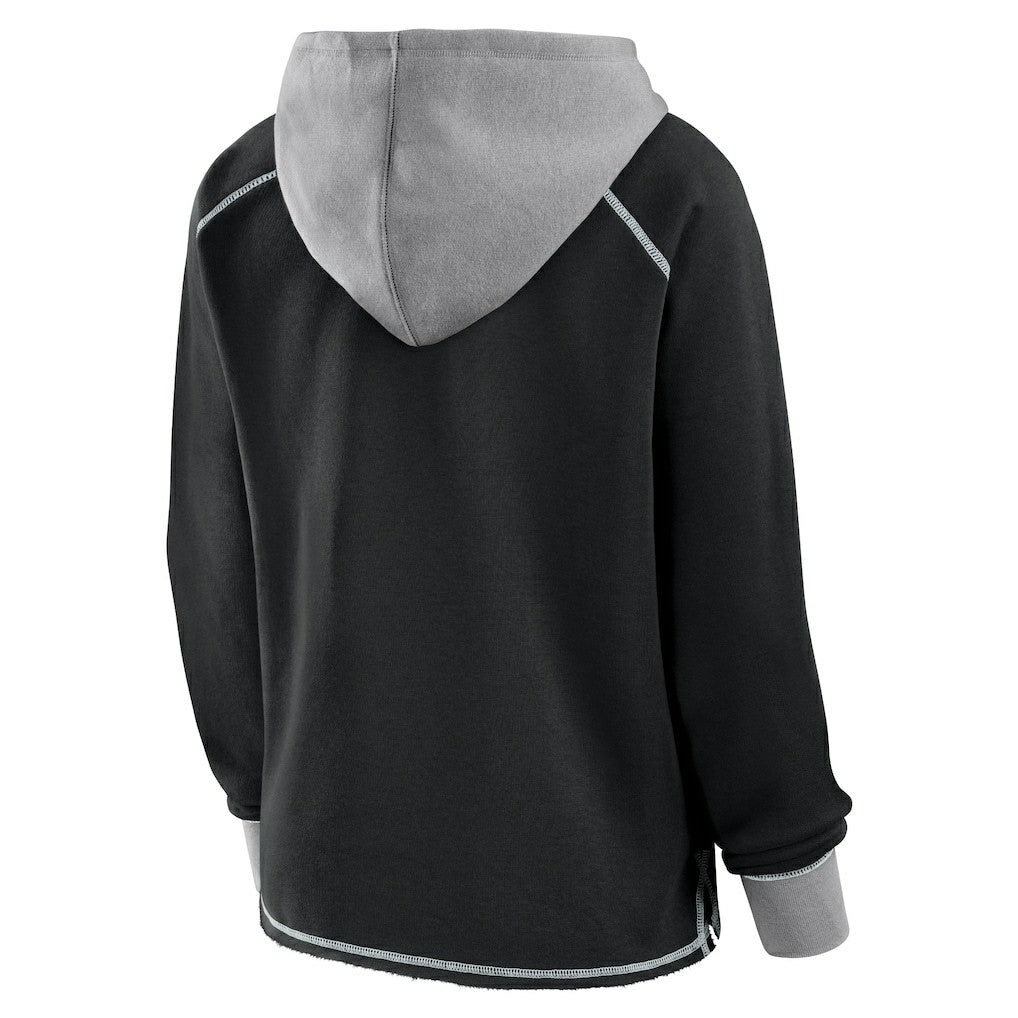 Las Vegas Raiders  Logo Athletic Women's Boom Fleece Pullover V-Neck Hoodie