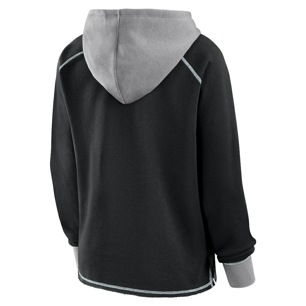 Las Vegas Raiders  Logo Athletic Women's Boom Fleece Pullover V-Neck Hoodie