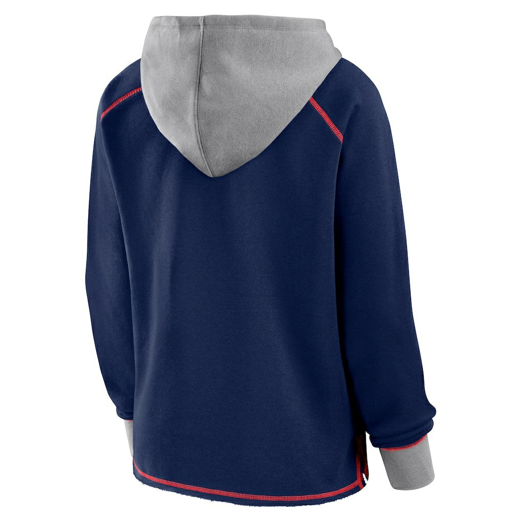 New England Patriots  Logo Athletic Women's Boom Fleece Pullover V-Neck Hoodie