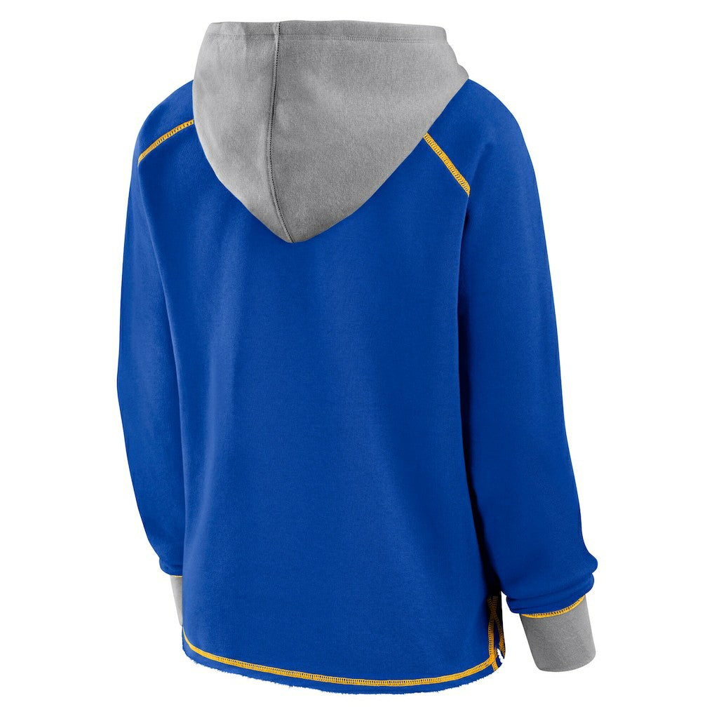Los Angeles Rams  Logo Athletic Women's Boom Fleece Pullover V-Neck Hoodie