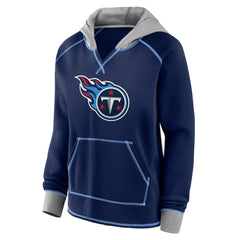 Tennessee Titans  Logo Athletic Women's Boom Fleece Pullover V-Neck Hoodie