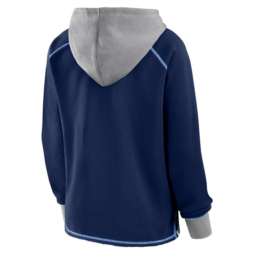 Tennessee Titans  Logo Athletic Women's Boom Fleece Pullover V-Neck Hoodie