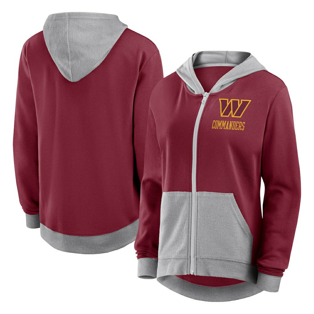 Washington Commanders  Logo Athletic Women's Hit It French Terry Full-Zip Hoodie