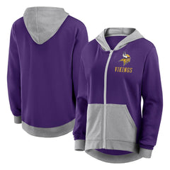 Minnesota Vikings  Logo Athletic Women's Hit It French Terry Full-Zip Hoodie