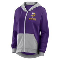 Minnesota Vikings  Logo Athletic Women's Hit It French Terry Full-Zip Hoodie