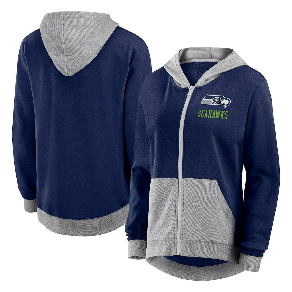 Seattle Seahawks  Logo Athletic Women's Hit It French Terry Full-Zip Hoodie
