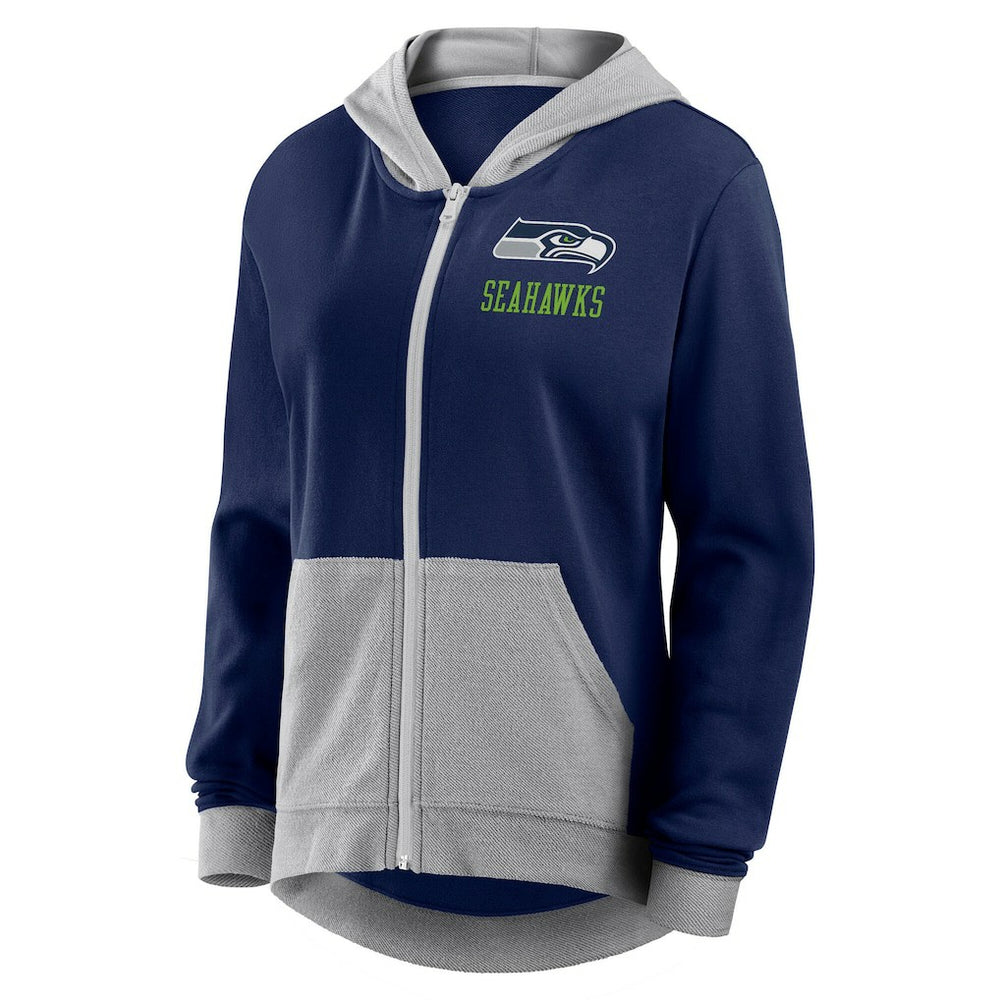 Seattle Seahawks  Logo Athletic Women's Hit It French Terry Full-Zip Hoodie