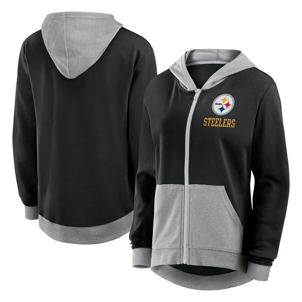 Pittsburgh Steelers  Logo Athletic Women's Hit It French Terry Full-Zip Hoodie