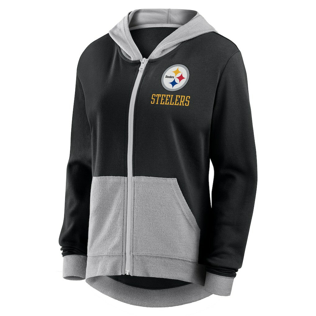 Pittsburgh Steelers  Logo Athletic Women's Hit It French Terry Full-Zip Hoodie