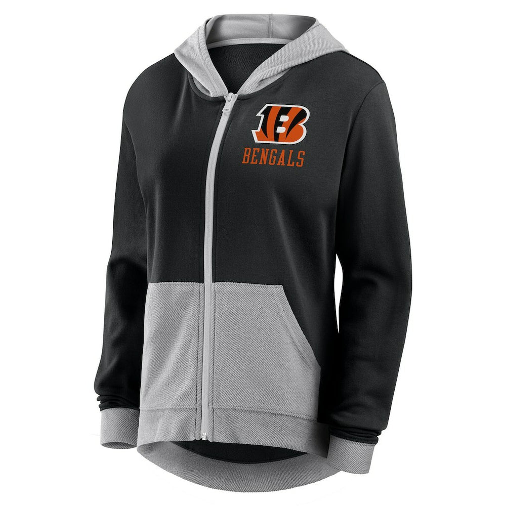 Cincinnati Bengals  Logo Athletic Women's Hit It French Terry Full-Zip Hoodie