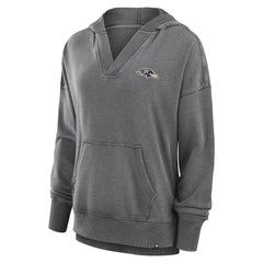 Baltimore Ravens Fanatics Women's Initiative Snow Wash French Terry V-Neck Pullover Hoodie