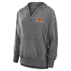 Cincinnati Bengals Fanatics Women's Initiative Snow Wash French Terry V-Neck Pullover Hoodie