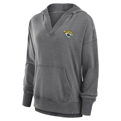 Jacksonville Jaguars Fanatics Women's Initiative Snow Wash French Terry V-Neck Pullover Hoodie