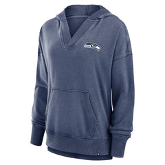 Seattle Seahawks Fanatics Women's Initiative Snow Wash French Terry V-Neck Pullover Hoodie