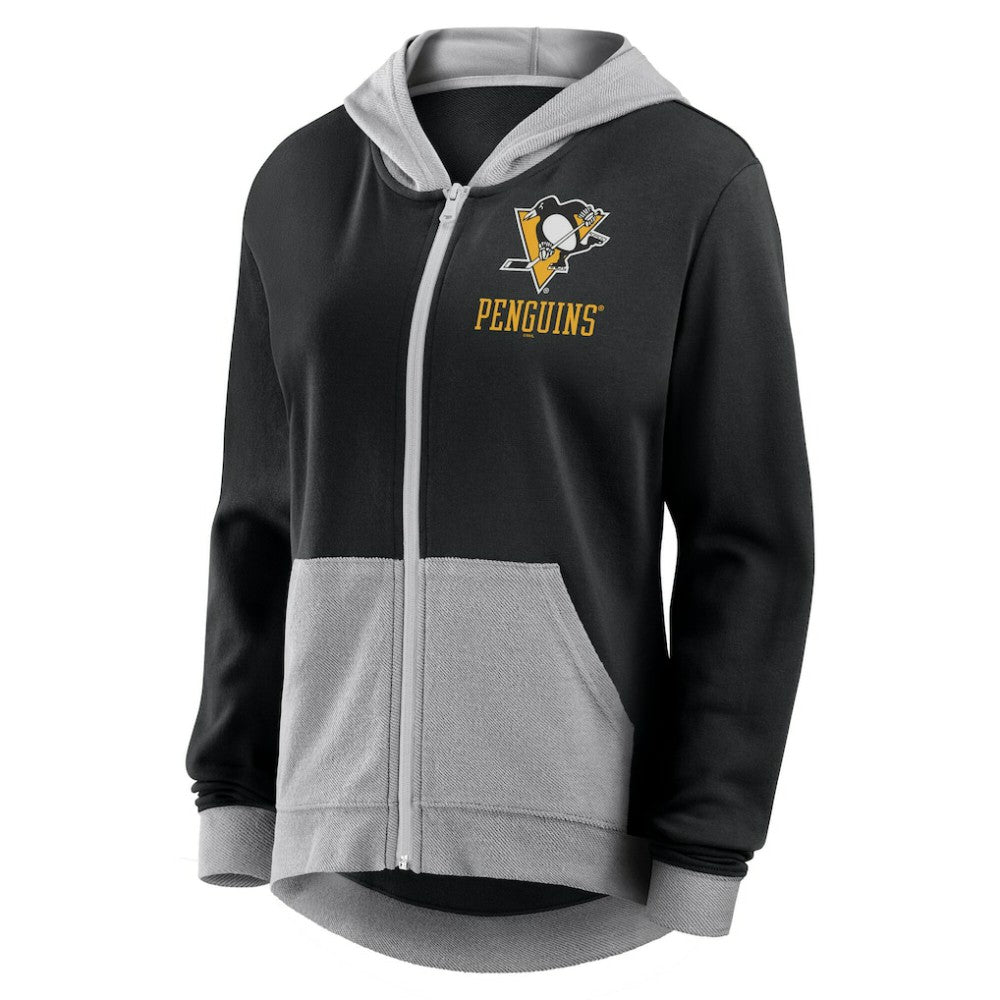 Pittsburgh Penguins Logo Athletic Women's Hit It French Terry Full-Zip Hoodie Outlet