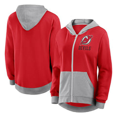 New Jersey Devils Logo Athletic Women's Hit It French Terry Full-Zip Hoodie Online