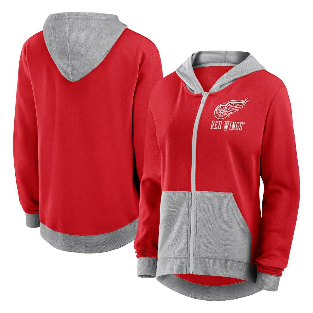 Detroit Red Wings Logo Athletic Women's Hit It French Terry Full-Zip Hoodie On Sale