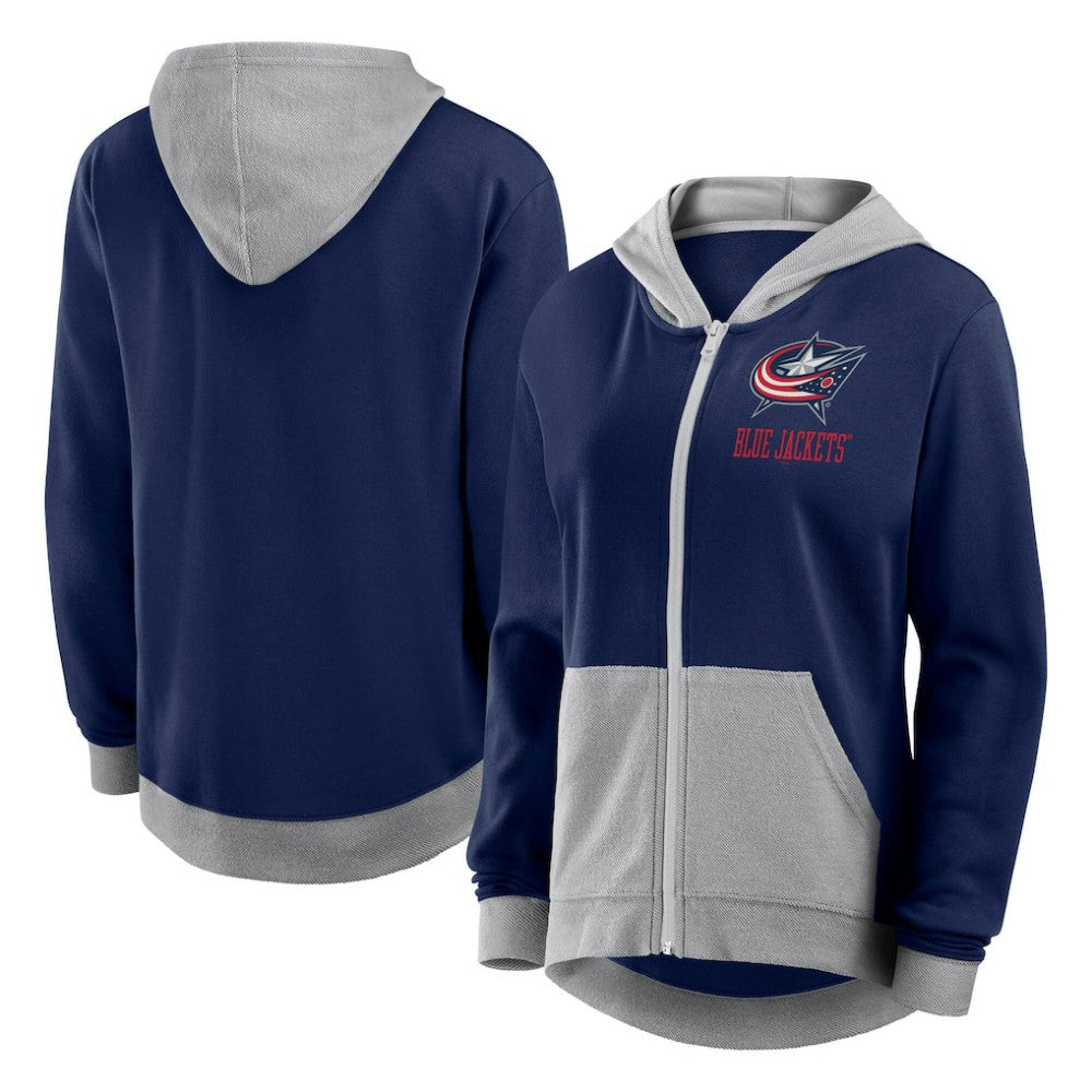 Columbus Blue Jackets Logo Athletic Women's Hit It French Terry Full-Zip Hoodie On Sale