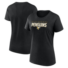 Pittsburgh Penguins Logo Athletic Women's Launch Scoop Neck T-Shirt On Sale