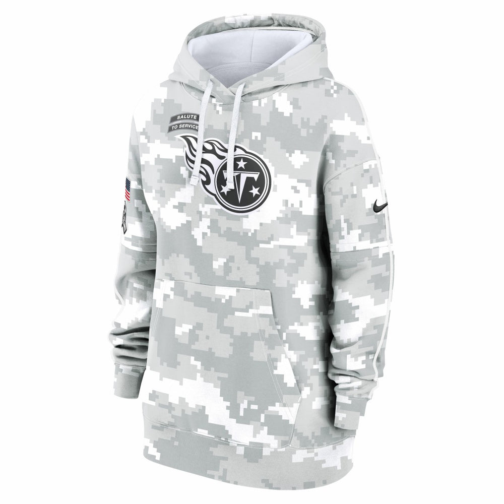 Tennessee Titans Nike Women's 2024 Salute To Service Club Fleece Oversized Pullover Hoodie