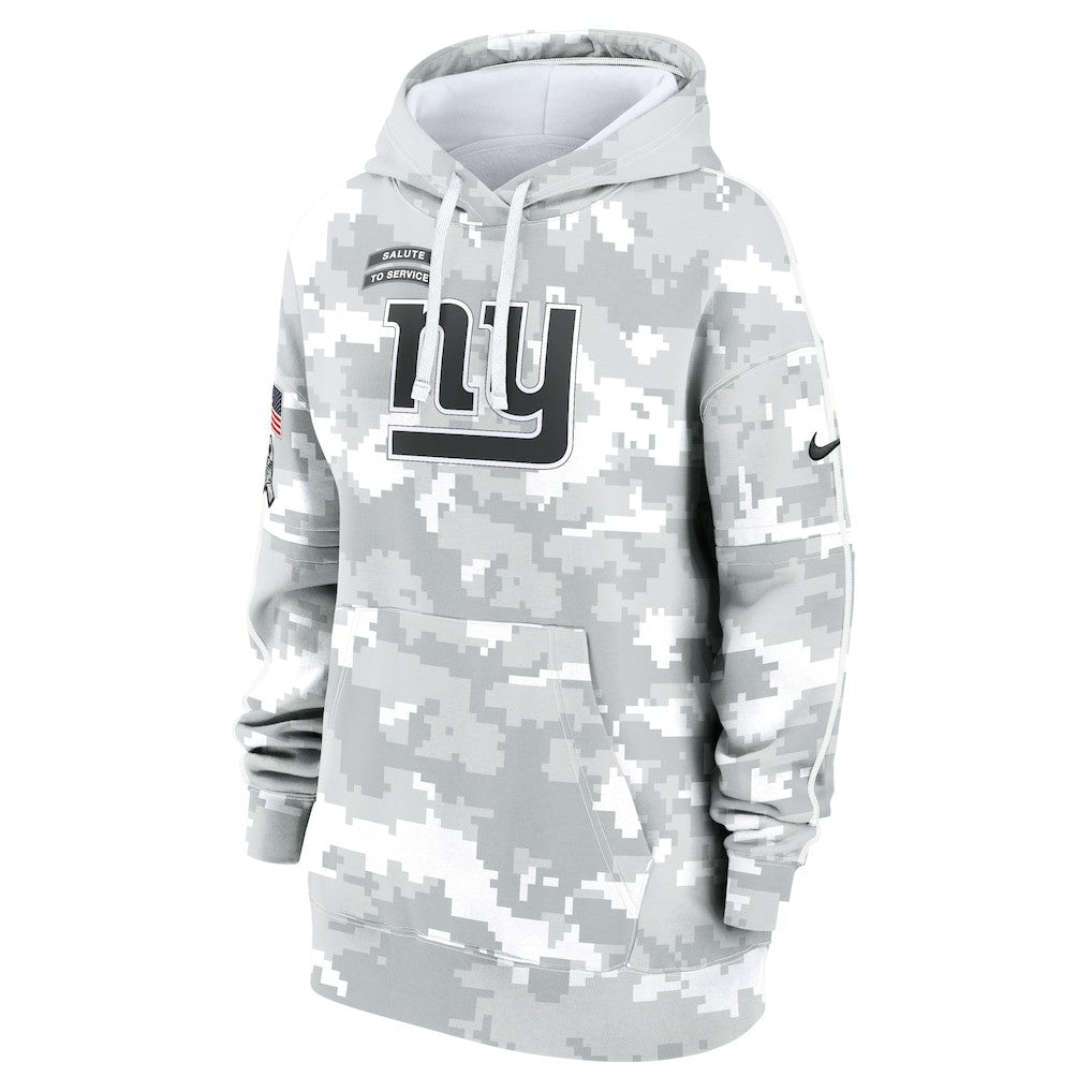 New York Giants Nike Women's 2024 Salute To Service Club Fleece Oversized Pullover Hoodie