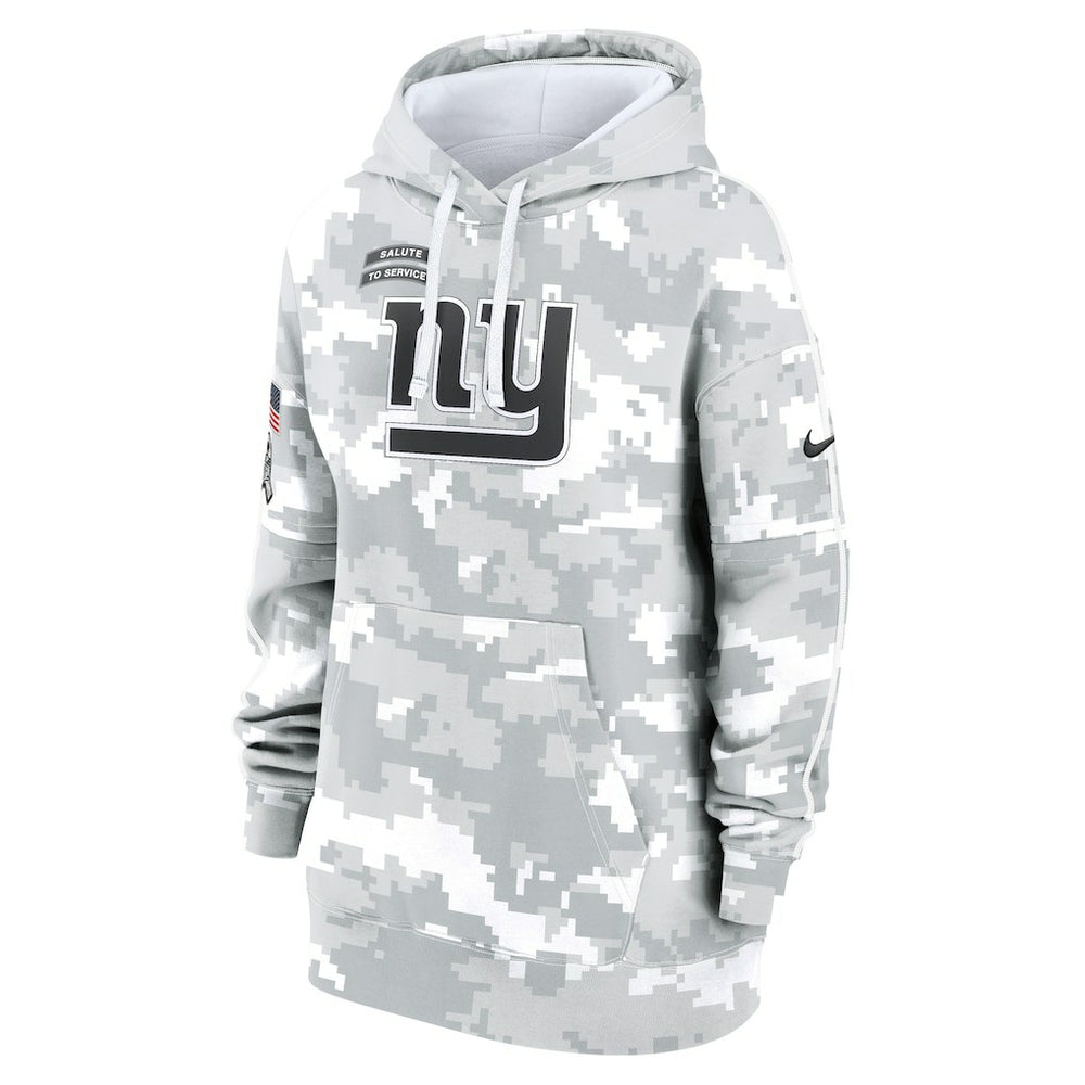 New York Giants Nike Women's 2024 Salute To Service Club Fleece Oversized Pullover Hoodie