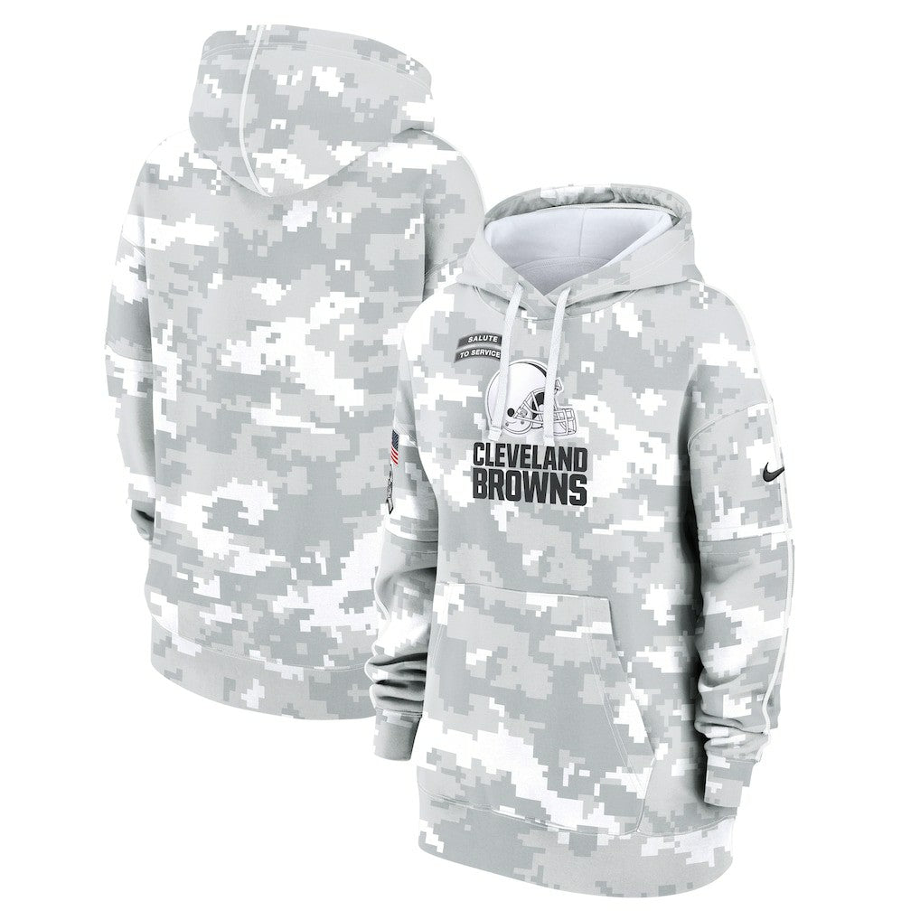 Cleveland Browns Nike Women's 2024 Salute To Service Club Fleece Oversized Pullover Hoodie