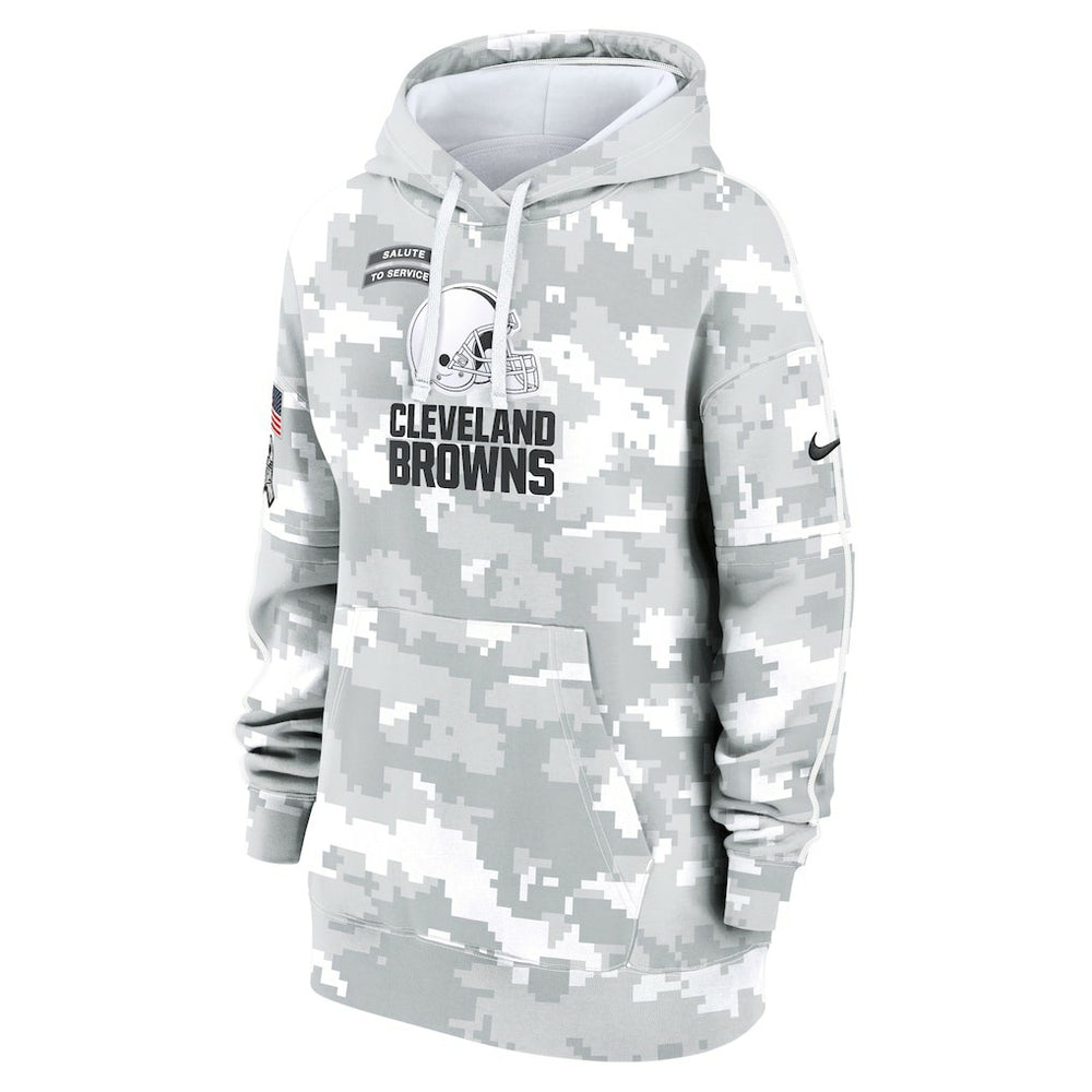 Cleveland Browns Nike Women's 2024 Salute To Service Club Fleece Oversized Pullover Hoodie