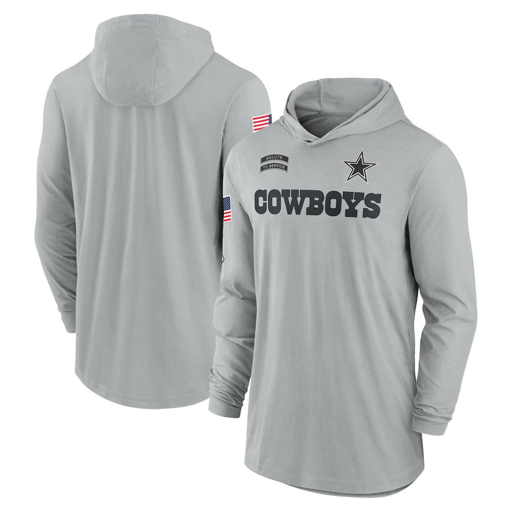 Dallas Cowboys Nike 2024 Salute to Service Lightweight Dri-FIT Long Sleeve Hoodie T-Shirt