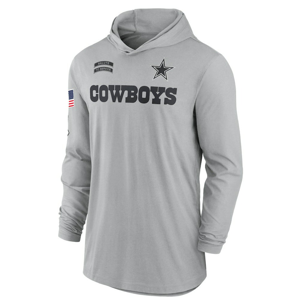 Dallas Cowboys Nike 2024 Salute to Service Lightweight Dri-FIT Long Sleeve Hoodie T-Shirt