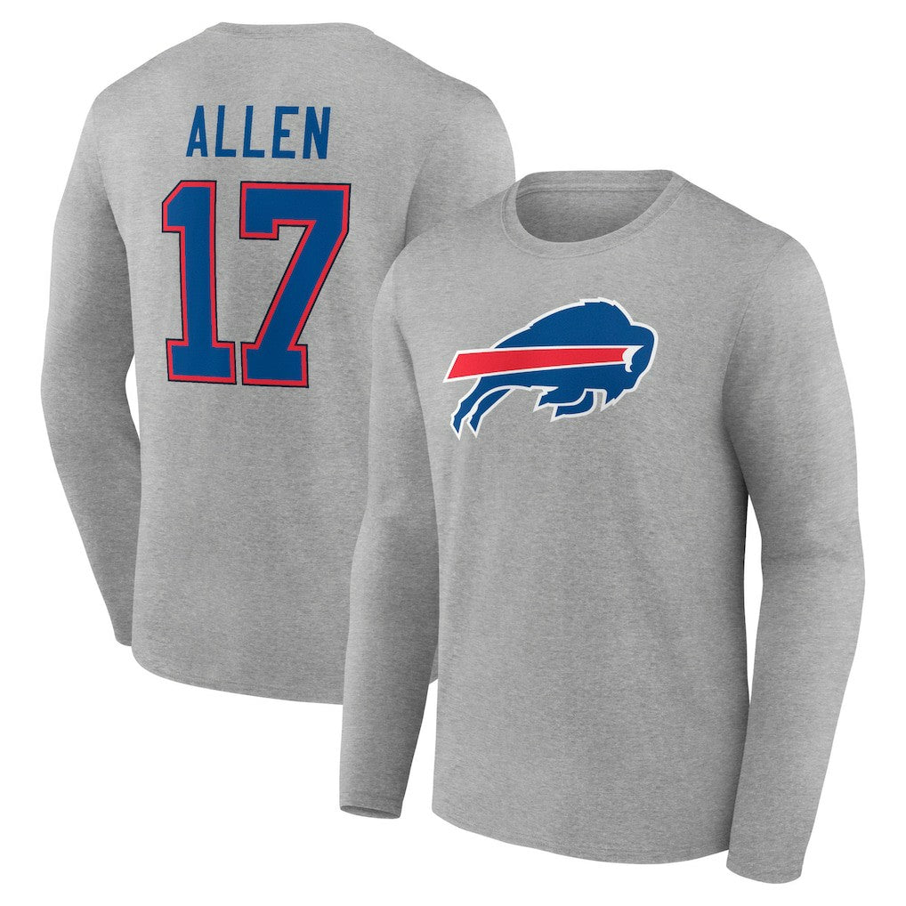 Buffalo Bills  Josh Allen  Icon Player Name & Number Long Sleeve T-Shirt
