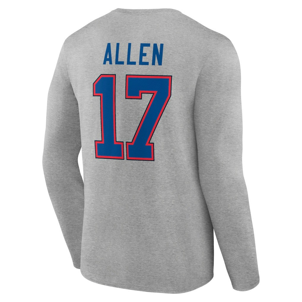 Buffalo Bills  Josh Allen  Icon Player Name & Number Long Sleeve T-Shirt