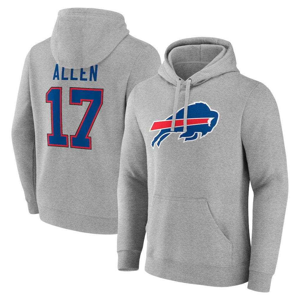 Buffalo Bills  Josh Allen  Icon Player Name & Number Pullover Hoodie