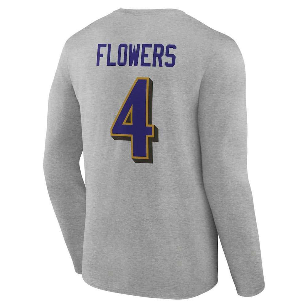 Baltimore Ravens  Zay Flowers  Icon Player Name & Number Long Sleeve T-Shirt