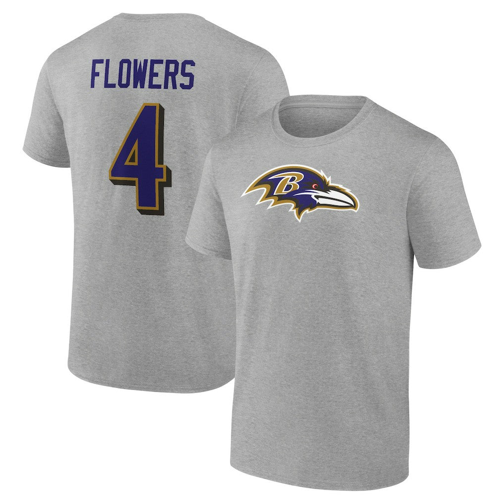 Baltimore Ravens  Zay Flowers  Icon Player Name & Number T-Shirt