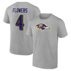 Baltimore Ravens  Zay Flowers  Icon Player Name & Number T-Shirt