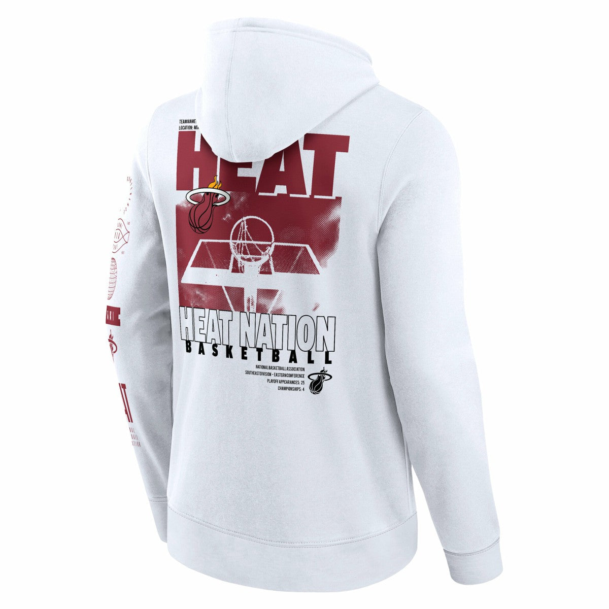 Miami Heat Game Time Crossover Pullover Hoodie New