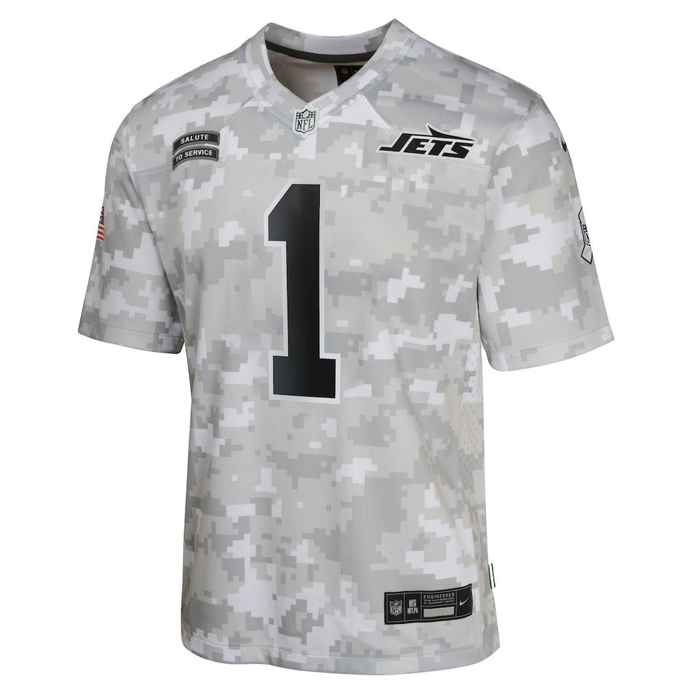 New York Jets Nike Sauce Gardner  Youth 2024 Salute to Service Game Jersey