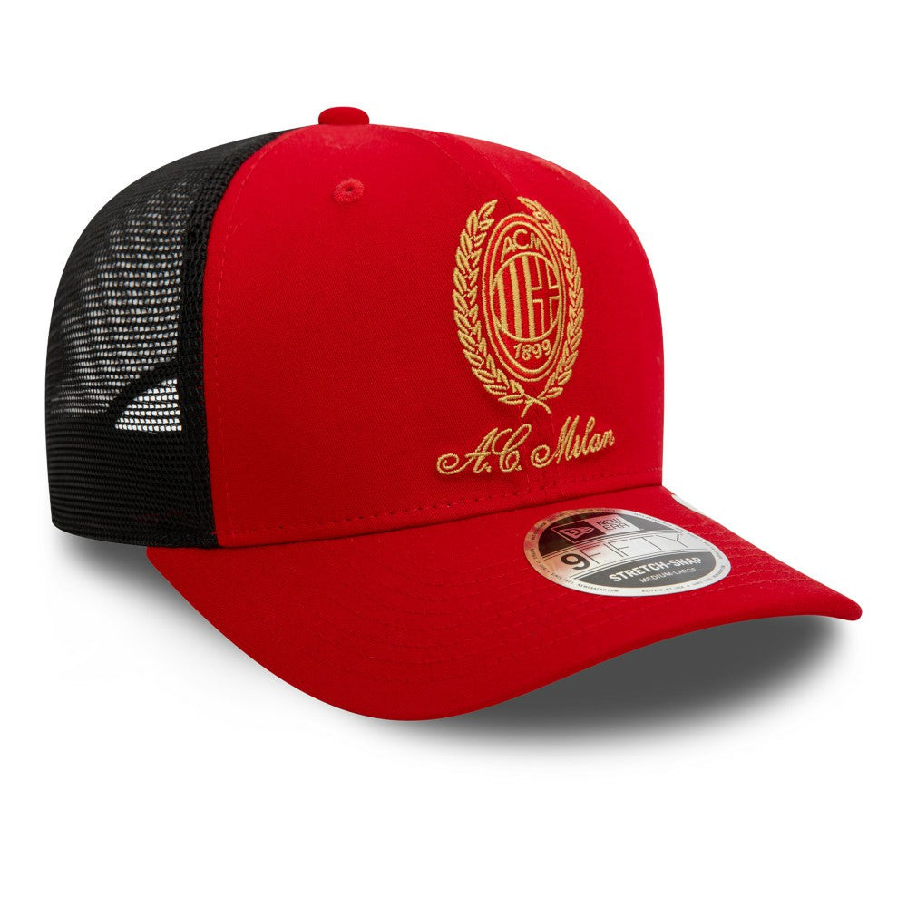 AC Milan New Era Heritage Gold Original Fit 9FIFTY Stretch-Snap Hat Red - New Era