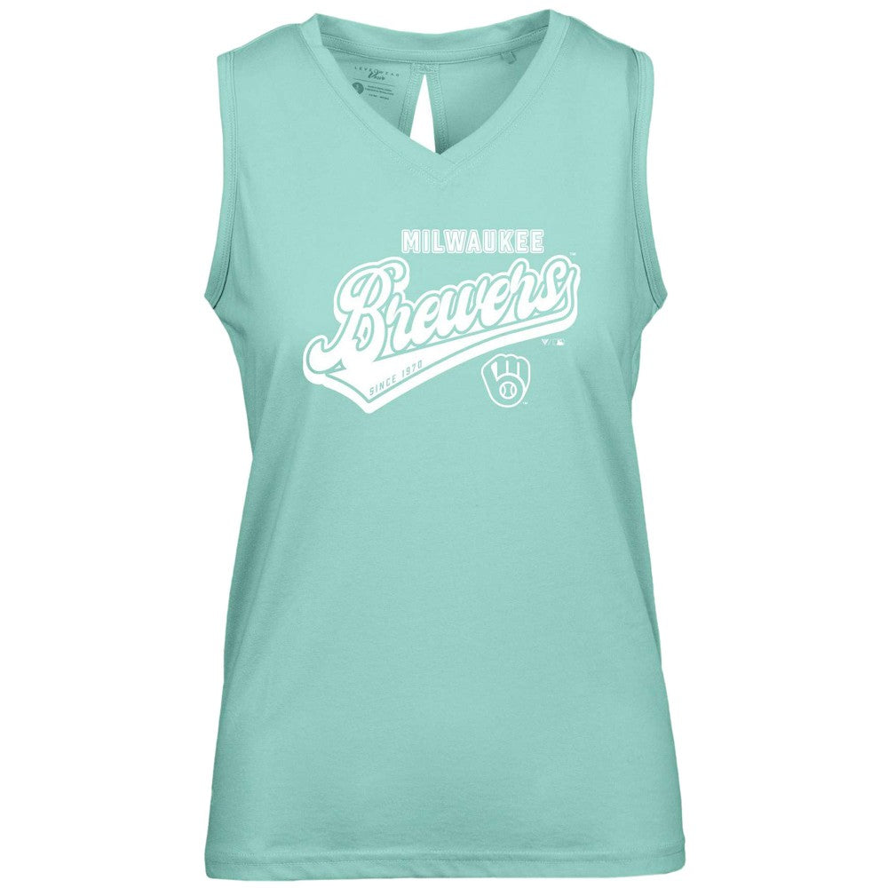 Milwaukee Brewers Levelwear Women's  Paisley Sweep V-Neck Tank Top | MLB Sale