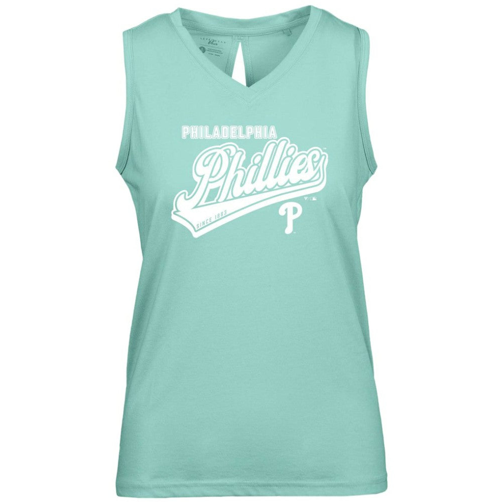 Philadelphia Phillies Levelwear Women's  Paisley Sweep V-Neck Tank Top | MLB New
