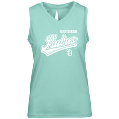 San Diego Padres Levelwear Women's  Paisley Sweep V-Neck Tank Top | MLB Discount