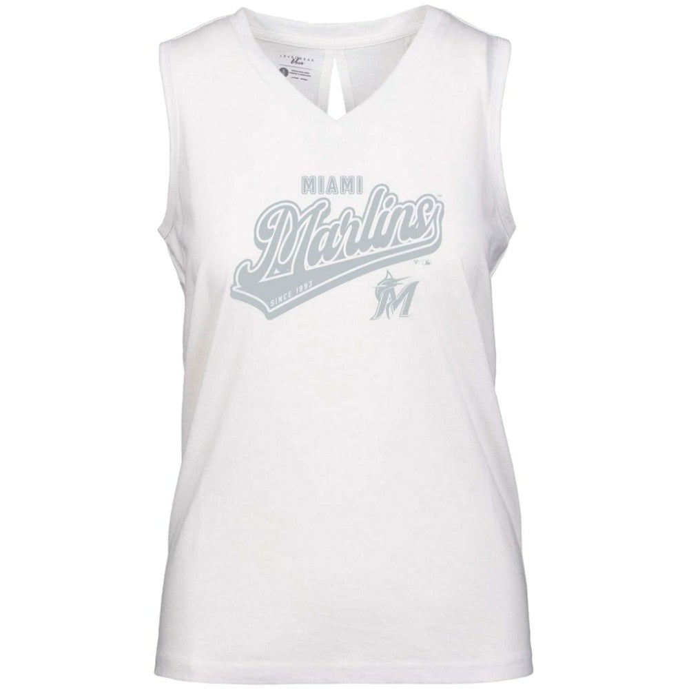 Miami Marlins Levelwear Women's  Paisley Sweep V-Neck Tank Top | MLB Near me
