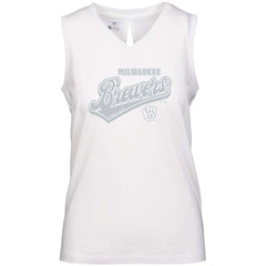 Milwaukee Brewers Levelwear Women's  Paisley Sweep V-Neck Tank Top | MLB Shop