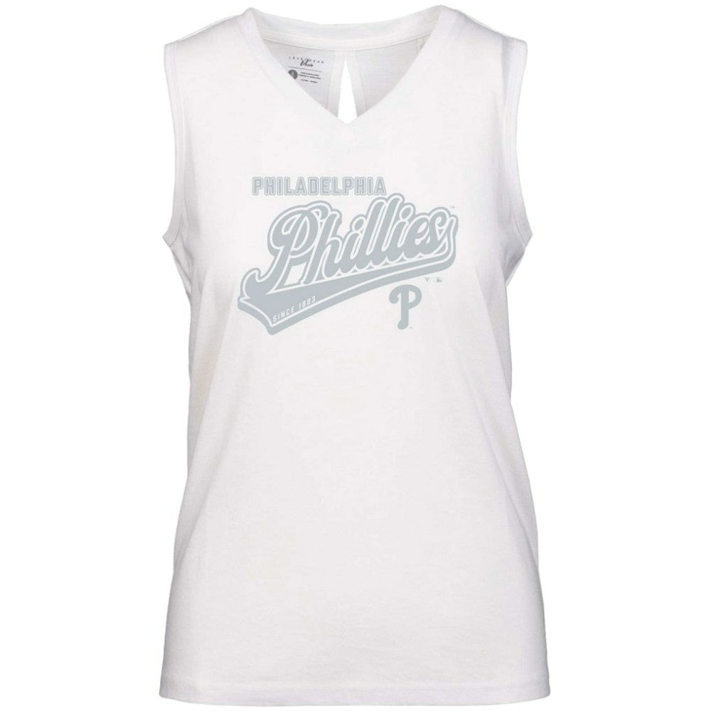 Philadelphia Phillies Levelwear Women's  Paisley Sweep V-Neck Tank Top | MLB Discount