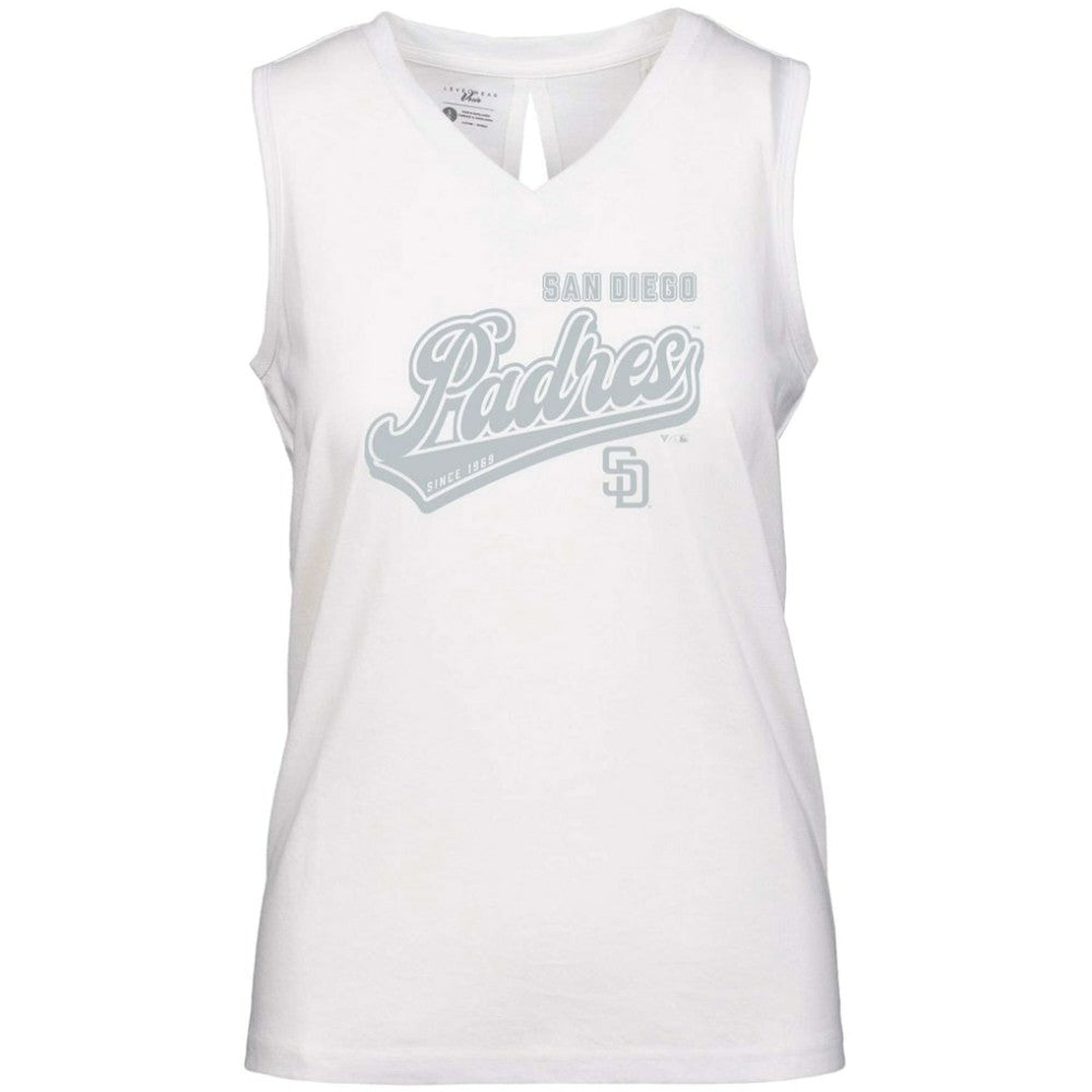 San Diego Padres Levelwear Women's  Paisley Sweep V-Neck Tank Top | MLB US