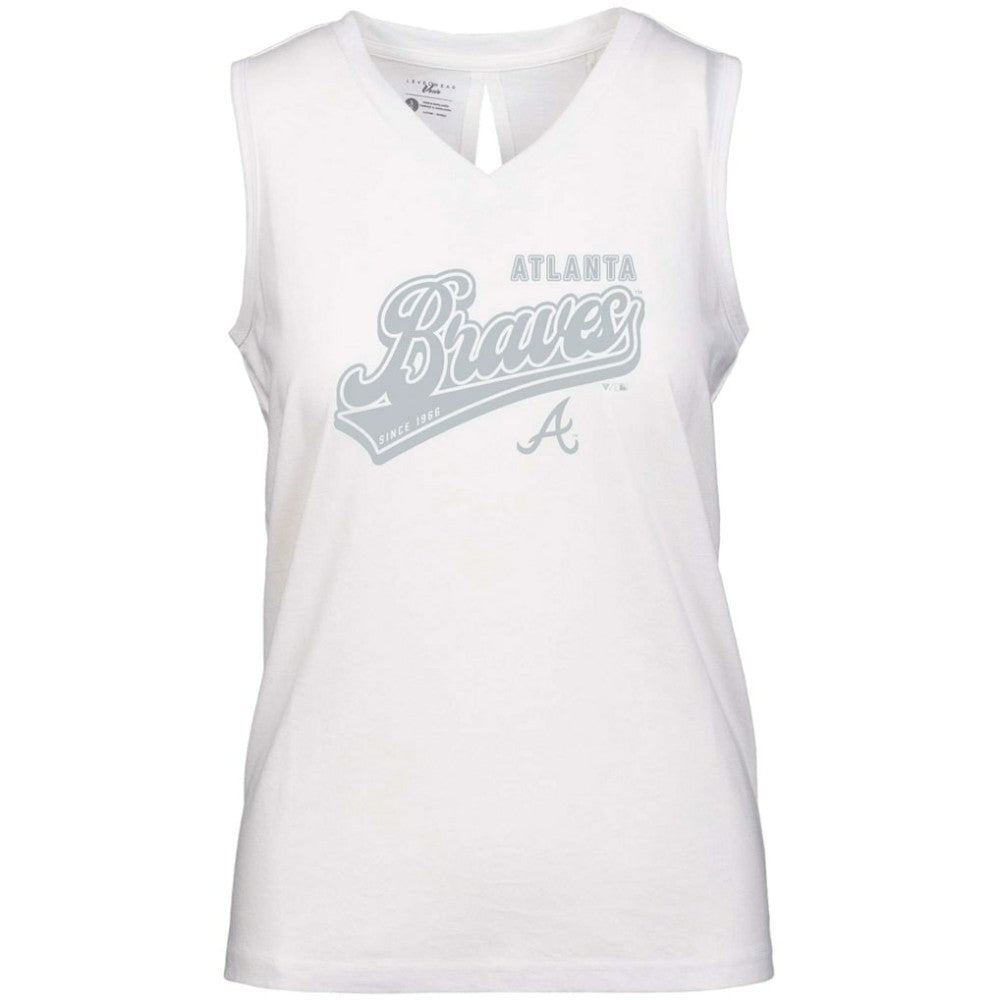 Atlanta Braves Levelwear Women's  Paisley Sweep V-Neck Tank Top | MLB US