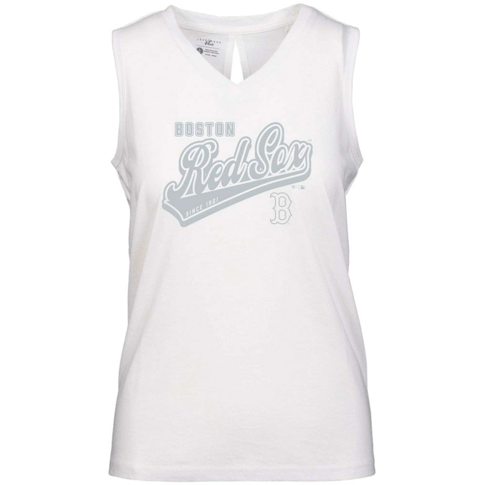 Boston Red Sox Levelwear Women's  Paisley Sweep V-Neck Tank Top | MLB Sale
