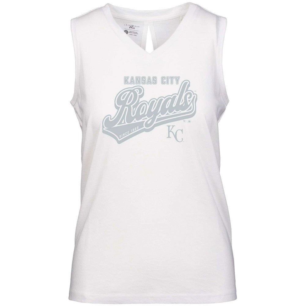 Kansas City Royals Levelwear Women's  Paisley Sweep V-Neck Tank Top | MLB On Sale